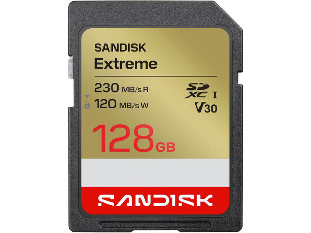 SanDisk Extreme 128GB Secure Digital Extended Capacity (SDXC) Memory Card Model