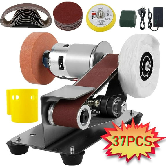 SML 3-IN-1 MINI BELT SANDER 15 DEGREE KNIFE SHARPENER ELECTRIC - STAINLESS STEEL