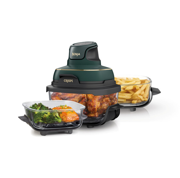 NINJA CRISPI 5-IN-1 GLASS AIR FRYER 450°F, NONTOXIC, 4QT & 6-CUP FN103BF
