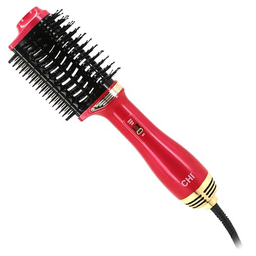 CHI VOLUME STYLER BLOWOUT BRUSH AMPLIFIED VOLUME, HEATED COMB 2-IN-1 - PINK