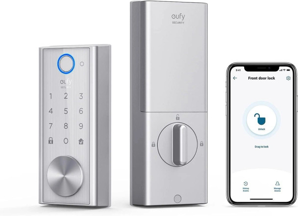 EUFY SECURITY SMART LOCK S230 KEYLESS FINGERPRINT LOCK BUILT-IN WI-FI - SILVER
