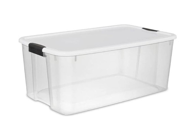 STERILITE 116 QUART ULTRA LATCH STORAGE BOX 1 PACK -CLEAR New