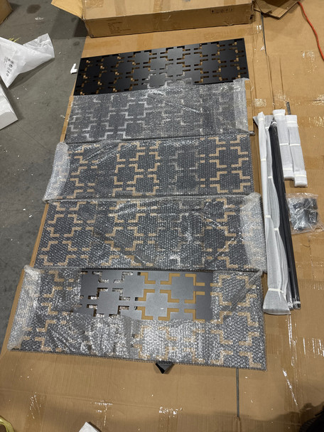 EROMMY H EROMMY 72" H METAL PRIVACY SCREEN CONSIST OF 5 PANELS - BLACK