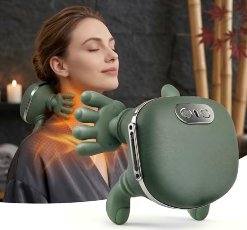 GENESANDRO BIONIC NECK AND SHOULDER MASSAGER HEATED REAL HAND MASSAGERS - GREEN