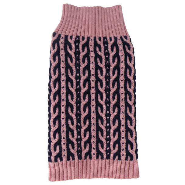 Pet Life Harmonious Weaved Heavy Cable-Knitted Designer Fall Pet Sweater - S