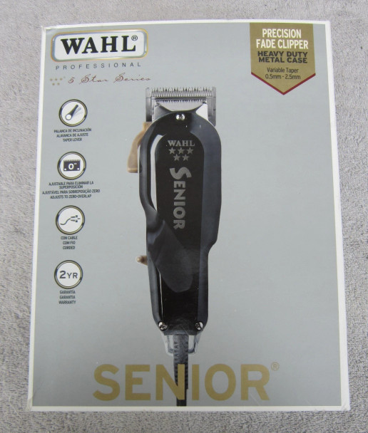 WAHL PROFESSIONAL SENIOR 5 STAR SERIES CORDED HAIR CLIPPERS - BLACK & CHROME