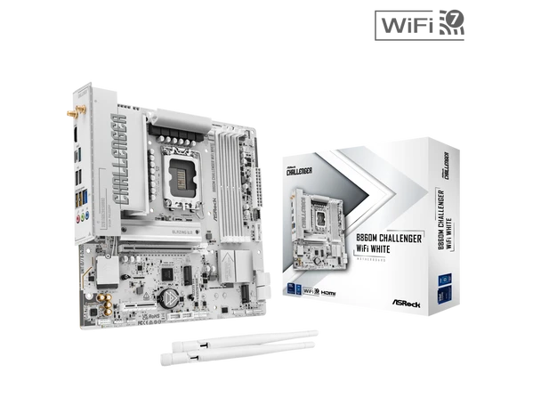 ASRock MB B860 Challenger WiFi White LGA 1851 Intel B860 SATA 6Gb/s DDR5 ATX