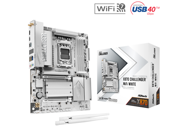 ASRock X870 Challenger WiFi White AM5 AMD X870 ATX Motherboard