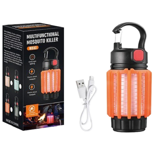 HAKOL MINI MULTIFUNCTIONAL USB RECHARGEABLE MOSQUITO KILLER - BLACK/ORANGE