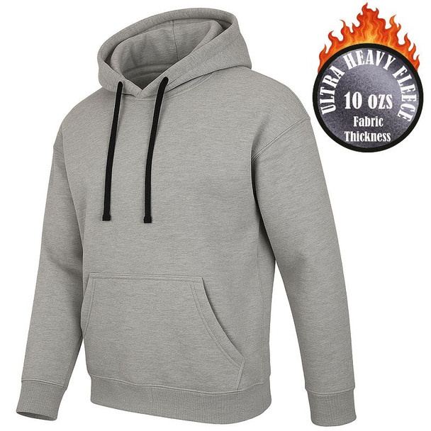 BLUE ICE MEN'S FLEECE-LINED PULLOVER HOODIE - SIZE: XL - HEATHER GRAY New