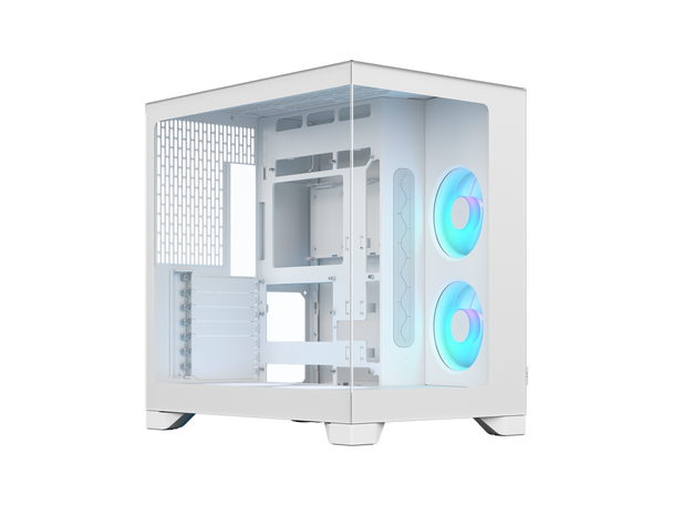 Fractal Design Pop 2 Vision White RGB - Dual-Chamber PC Gaming Case - Front and