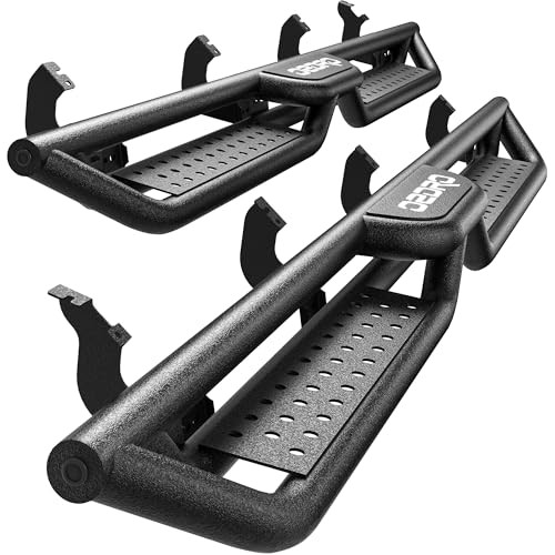 OEDRO Running Boards Two Stairs Design All-Steel Build OEDRO0109 - BLACK