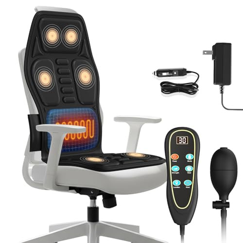 KNONNETD BACK MASSAGER, HEAT, LUMBAR TRACTION, 8, FE-8308 - BLACK