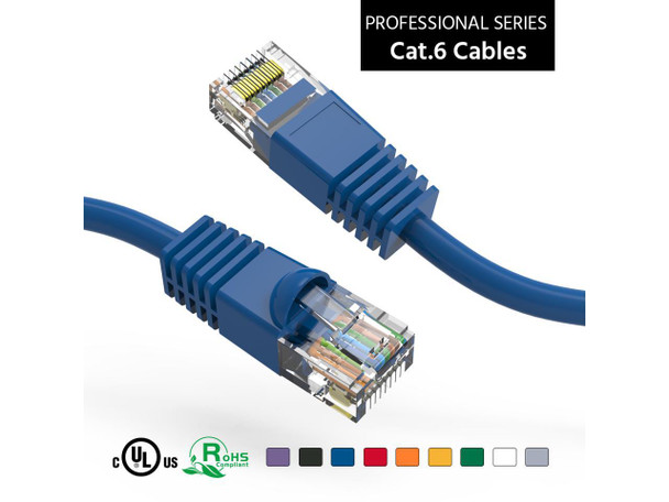 Nippon Labs Cat6 15FT UTP Ethernet Network Booted Cable - Blue - 15 ft. - 24AWG