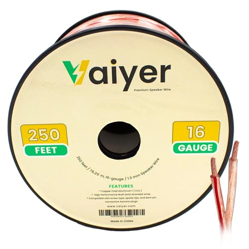 VAIYER 16 GAUGE SPEAKER WIRE CABLE 250 FT 1.3 MM CCA HIGH-PERFORMANCE - BRONZE New