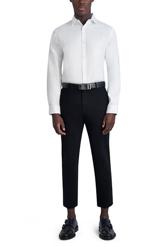 KARL LAGERFELD MEN'S TEXTURED TWILL LONG SLEEVE DRESS SHIRT WHITE SIZE XL New