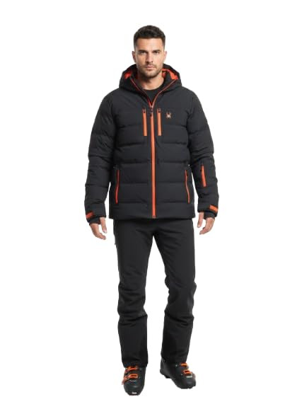 SPYDER MENS RECON SYNTHETIC DOWN JACKET SIZE LARGE - BLK RED New