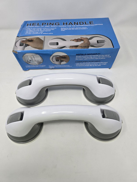 HELPING HANDLE BATHROOM SAFETY EASY TO GRIP - WHITE/GRAY