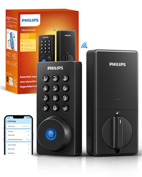 PHILIPS WI-FI DOOR LOCK WIFI SMART LOCK KEYLESS ENTRY DEADBOLT - MATT BLACK