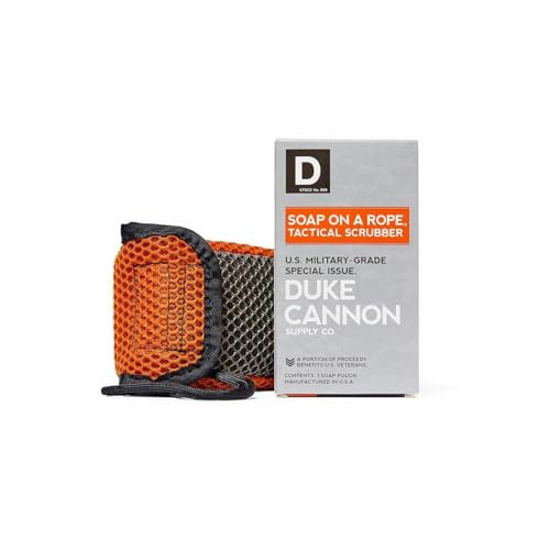 DUKE CANNON TACTICAL SCRUBBER SOAP POUCH U.S. MILITARY-GRADE ORANGE/GRAY