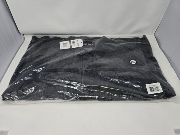 BLU ROCK MEN'S REGULAR-FIT CLASSIC DENIM JACKET - SIZE: MEN 2XL - JET BLACK New