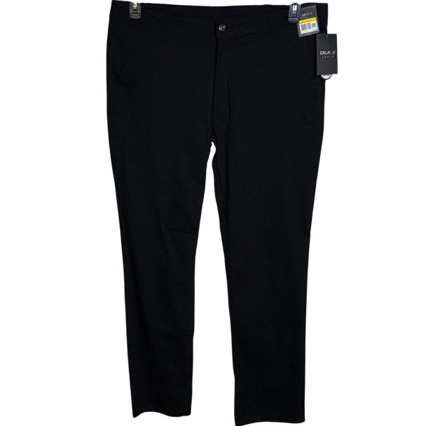 GALAXY BY HARVIC MEN'S CHINO KHAKI SLIM PANTS, SIZE 38X32 - BLACK