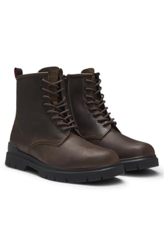 50552696 HUGO Men Ryan Smooth Leather Lace Up Boot Open Brown Size 11