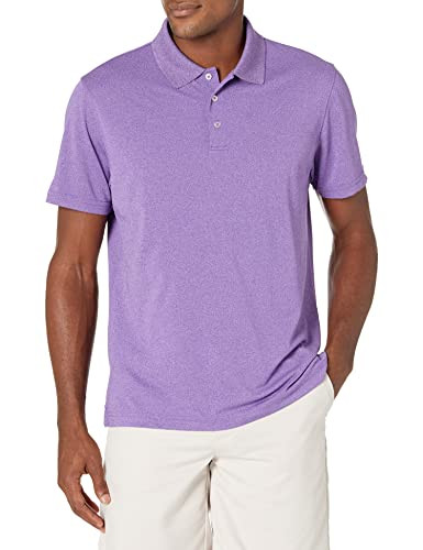 AMAZON ESSENTIALS MEN'S MOISTURE GOLF POLO HEATHER X-LARGE - PURPLE HEATHER New