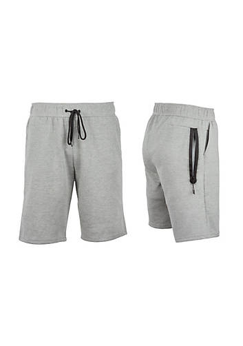 BLU ROCK NEW YORK WORKOUT SHORTS - SIZE: MEN M - HEATHER GRAY New
