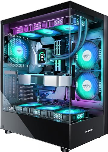 MUSETEX PC CASE ATX 6 PWM ARGB FANS TYPE-C MID TOWER K2 - BLACK