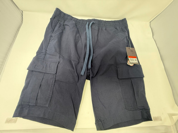 GALAXY BY HARVIC MEN’S STRETCH PULL-ON CARGO SHORTS SIZE: MEN L - NAVY New