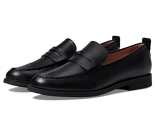 W28188 COLE HAAN WOMEN STASSI PENNY LOAFER SIZE 9W/ M 6.5/ EU 39.5 BLACK LEATHER