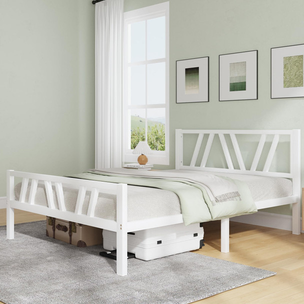 NOVILLA 14 INCH QUEEN BED FRAME, NO BOX SPRING NEEDED, N-F10021A-Q-WH - WHITE