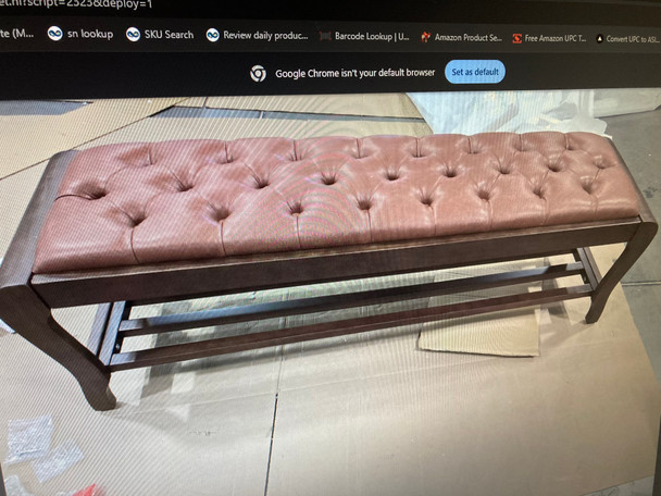 LYDIA 48" STORAGE BENCHES, PU LEATHER UPHOLSTERED BED BENCH - CARAMEL BROWN