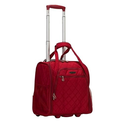 ROCKLAND MELROSE UPRIGHT WHEELED UNDERSEATER CARRY ON LUGGAGE 15" BF31-RED - RED New