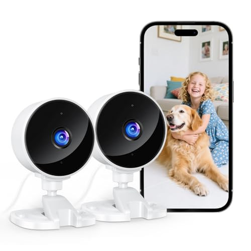 YOTON INDOOR SECURITY CAMERA 2.4GHZ 2PCS BABY MONITOR PET CAMERA - WHITE