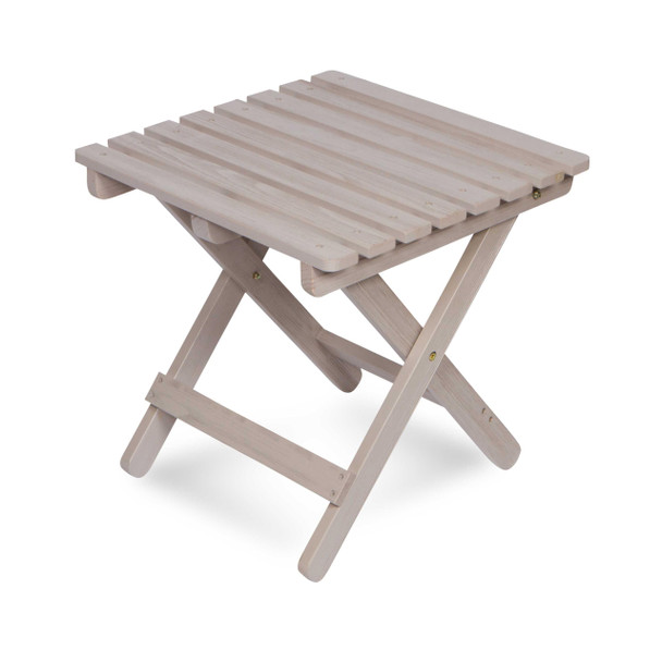 SHINE COMPANY SQUARE WOODEN FOLDING SOLID WOOD SIDE TABLE, OUTDOOR - GRAYSTONE