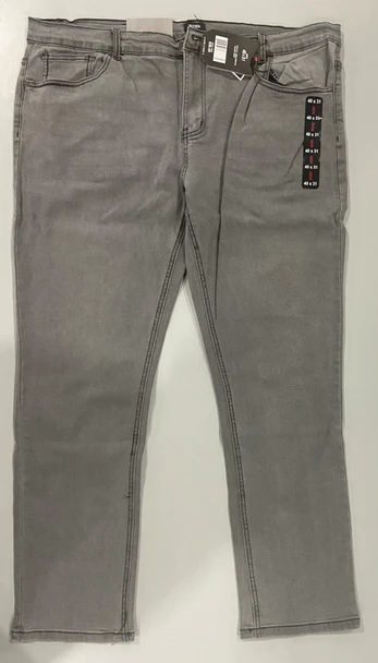 BLU ROCK MEN'S FLEX STRETCH SLIM FIT STRAIGHT JEANS - SIZE: MEN 40X31 - GRAY New