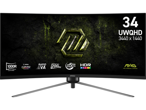 MSI 34 inch Ultrawide QHD 2K 1440P 200Hz Adaptive Sync 0.5ms HDR Ready Curved