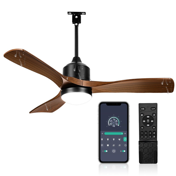 AMZATYI GAZEBO FAN SMART PLUG CEILING FAN LIGHT REMOTE 42 INCH - BROWN
