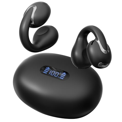 IAMJOY AI LANGUAGE TRANSLATION EARBUDS REAL TIME EARBUDS OPEN EAR CLIP - BLACK