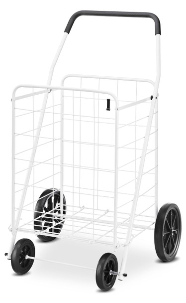 Whitmor Deluxe Utility Foldable Shopping Cart with Wheels, 100 Lb Capacity