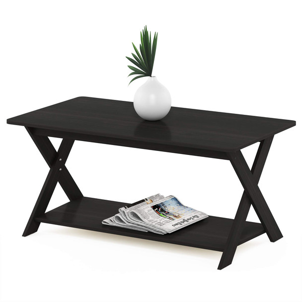 FURINNO 35.4" FURINNO Modern Simplistic Coffee Table - Espresso