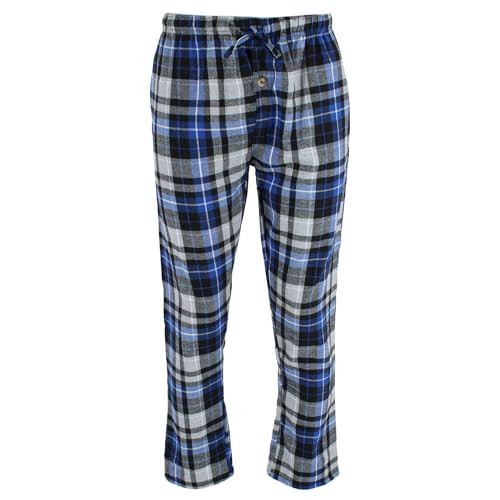 Ten West Apparel Men's Flannel Pajama Pants Black/Blue M New
