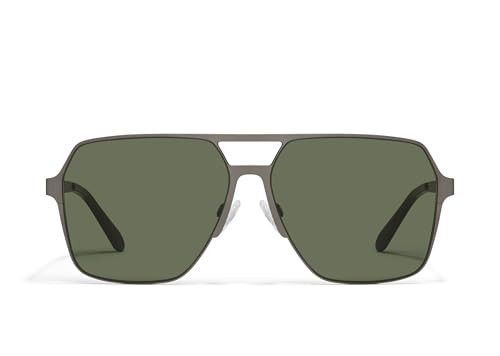 QUAY MENS AVIATOR SUNGLASSES BACKSTAGE PASS FRAMES GUNMETAL LENSES GREEN
