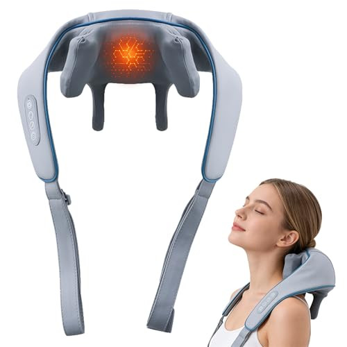 CHECKSIMPLE NECK MASSAGER THERAPEXA SHOULDER 6D DEEP KNEADING SHIATSU - GRAY