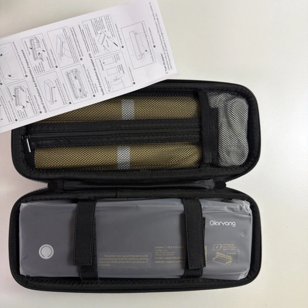 GLORYANG INKLESS PORTABLE PRINTER FOR TRAVEL 2 ROLLS OF PAPER KIT - BLACK