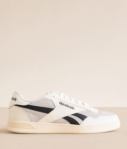 REEBOK COURT ADVANCE-SUEDE UNDERLAY - SIZE: MEN 9.5 - BEIGE BLK WHITE New