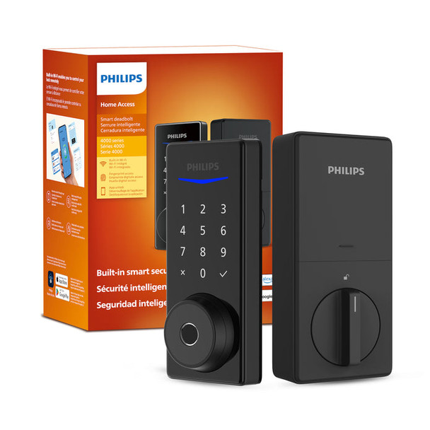 PHILIPS 4000 SERIES BUILT-IN WI-FI FINGERPRINT TOUCHSCREEN SMART - MATTE BLACK