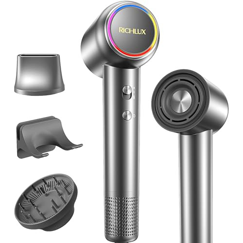 RICHLUX 150,000 RPM HIGH-SPEED HAIR DRYER, 160,000 RPM BLOW DRYER - GRAY